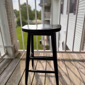 black wooden stool