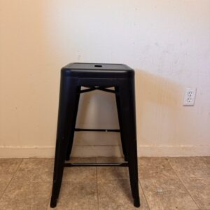 black iron stool