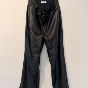 black faux leather pant