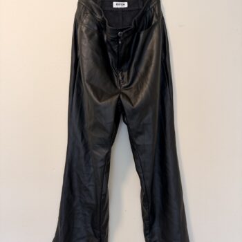 black faux leather pant