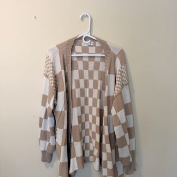 Flora Oversized Checkered Cardigan